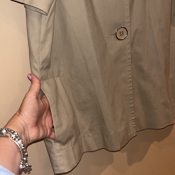 Apostrophe short sleeved jacket with large buttons tan size Large - Picture 3 of 10